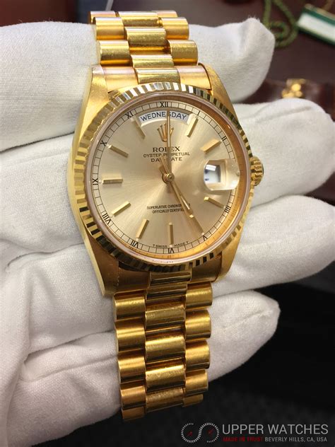 how much gold is there in a rolex president|Rolex presidential 18k solid gold.